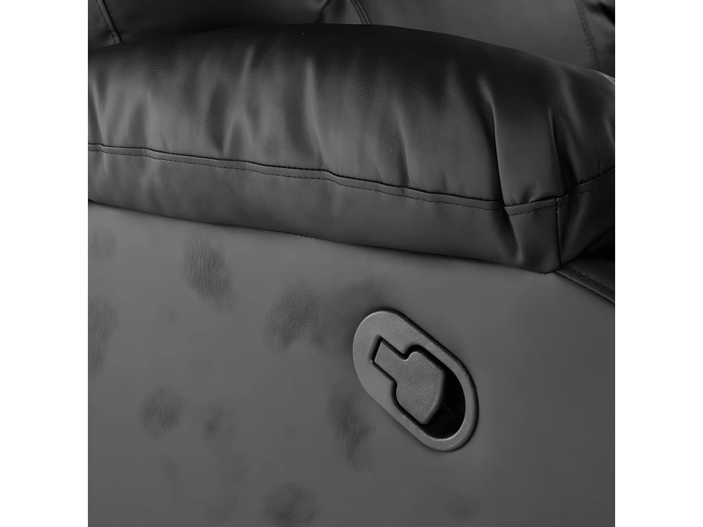 Canapé 3 Places En Cuir PU Noir Avec Position Réglable BERGEN 10 Canapé 3 Places En Cuir PU Noir Avec Position Réglable BERGEN – Image 10