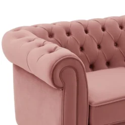 Canapé 2 Places En Velours Rose Pastel CHESTERFIELD -Promos Chesteris Boutique canape 16845023