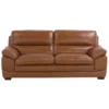 Canapé 3 Places En Cuir Véritable Et Cuir PU Marron HORTEN