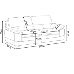 Canapé 3 Places En Cuir Véritable Et Cuir PU Marron HORTEN -Promos Chesteris Boutique canape 17153363