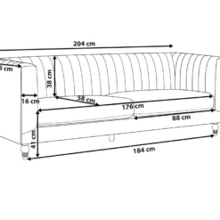 Canapé 3 Places En Velours Noir ARVIKA 12 Canapé 3 Places En Velours Noir ARVIKA -Promos Chesteris Boutique canape 17157143