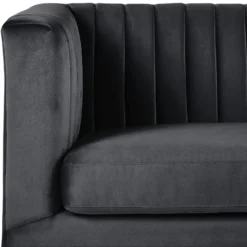 Canapé 3 Places En Velours Noir ARVIKA 15 Canapé 3 Places En Velours Noir ARVIKA -Promos Chesteris Boutique canape 17157149