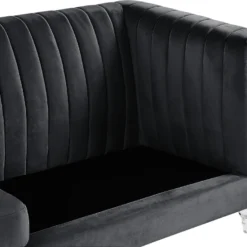 Canapé 3 Places En Velours Noir ARVIKA 17 Canapé 3 Places En Velours Noir ARVIKA -Promos Chesteris Boutique canape 17157153