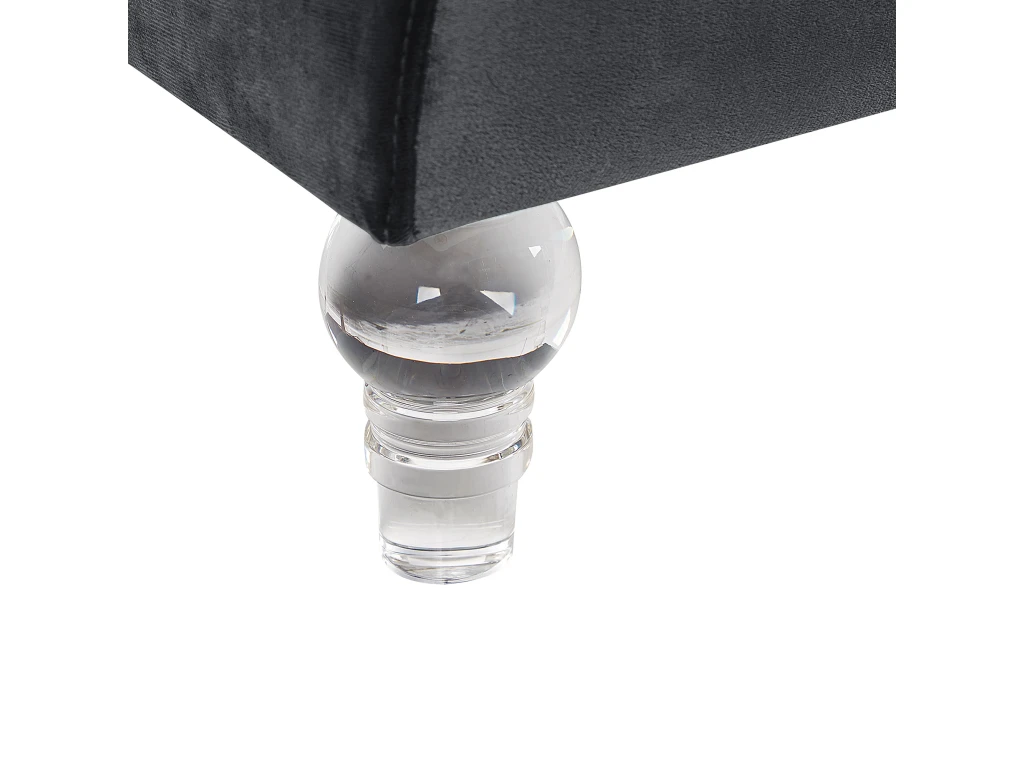 Canapé 3 Places En Velours Noir ARVIKA 10 Canapé 3 Places En Velours Noir ARVIKA – Image 10