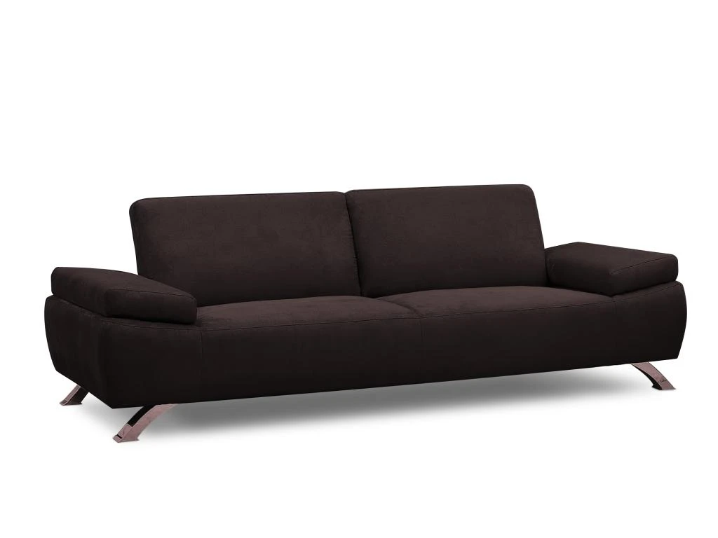 Canapé 3 Places En Microfibre POLKA - Marron 3 Canapé 3 Places En Microfibre POLKA - Marron – Image 3