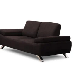 Canapé 2 Places En Microfibre POLKA - Marron -Promos Chesteris Boutique canape 174573