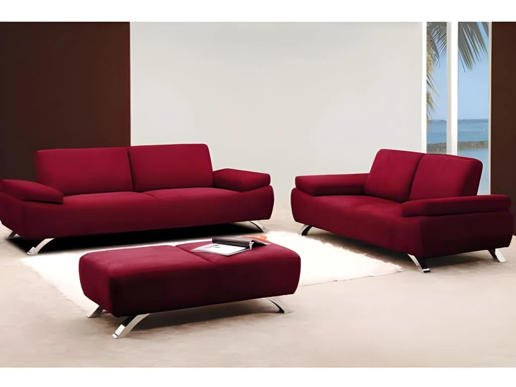 Canapé 3 Places En Microfibre POLKA - Marron 4 Canapé 3 Places En Microfibre POLKA - Marron – Image 4