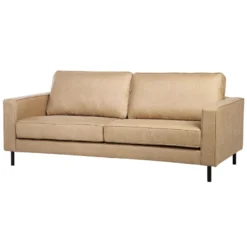 Canapé 3 Places En Cuir PU Beige SAVALEN -Promos Chesteris Boutique canape 17472441