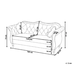 Canapé Chesterfield 2 Places En Velours Bleu SKIEN -Promos Chesteris Boutique canape 17473499