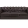 Canapé 3 Places En Cuir PU Marron CHESTERFIELD