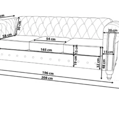 Canapé 3 Places En Cuir PU Marron CHESTERFIELD -Promos Chesteris Boutique canape 17473693