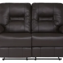 Canapé 2 Places En Cuir PU Marron Avec Position Réglable BERGEN