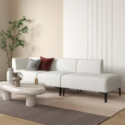 Canapé 3 Places Design Contemporain Modulable Piètement Acier Noir Tissu Aspect Lin Blanc Cassé 8 Canapé 3 Places Design Contemporain Modulable Piètement Acier Noir Tissu Aspect Lin Blanc Cassé -Promos Chesteris Boutique canape 17598131