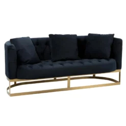 Canapé 2 Places Velours "Wilson" 180cm Anthracite