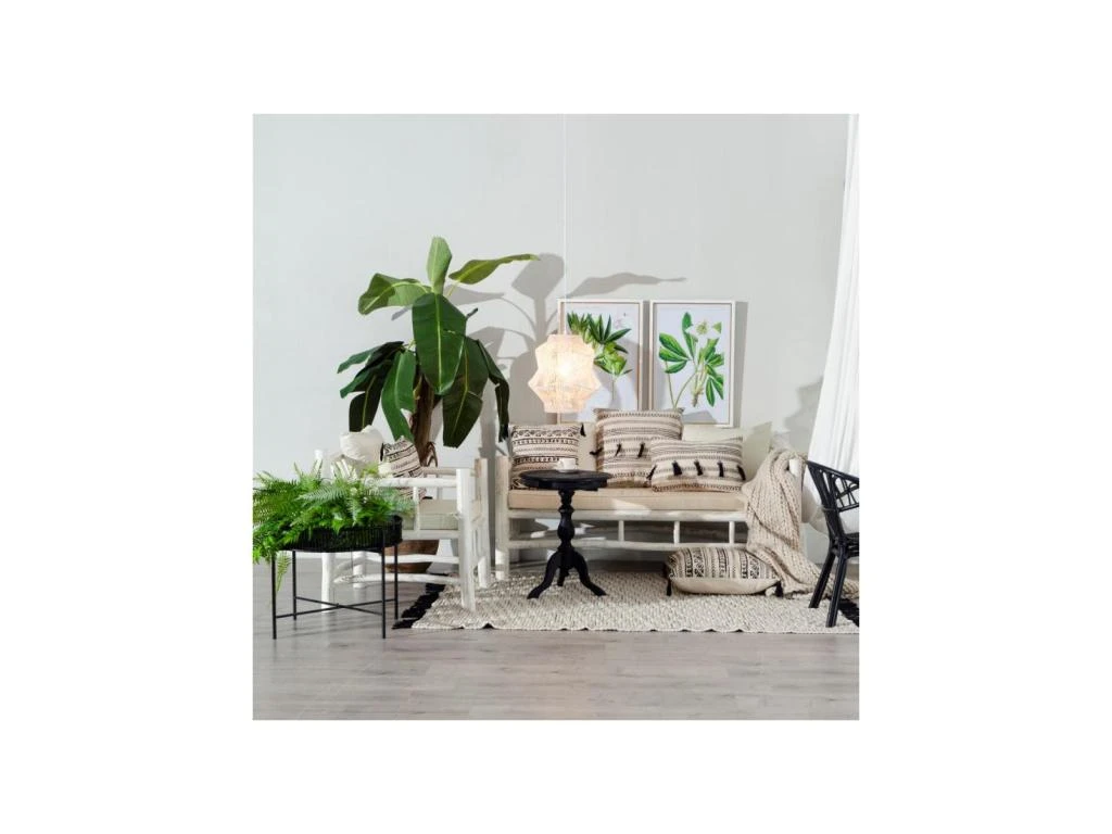 Canapé Bois Blanc Et Coussins - PYLA 2 Canapé Bois Blanc Et Coussins - PYLA – Image 2