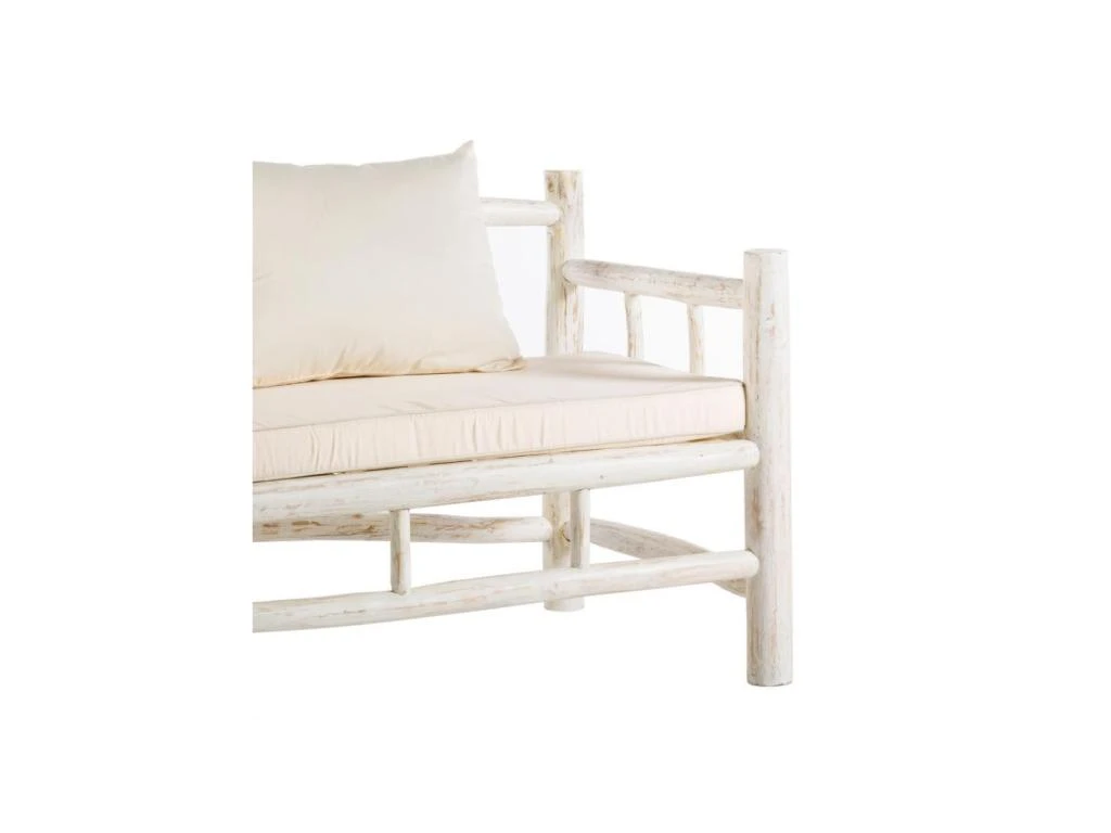 Canapé Bois Blanc Et Coussins - PYLA 3 Canapé Bois Blanc Et Coussins - PYLA – Image 3