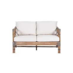 Canapé 2 Places En Rotin Avec Coussins - PUREZA -Promos Chesteris Boutique canape 17625523