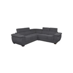 Canapé D'angle Tissu Anthracite - LAMAR