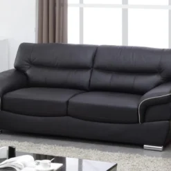 Canapé 3 Places En Cuir THIBAULT - Noir -Promos Chesteris Boutique canape 177201