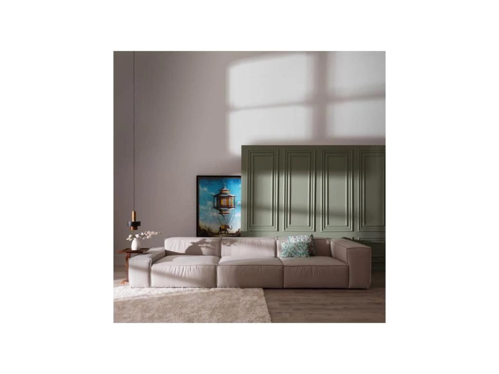 Canapé Module Droit Tissu/Gris Taille L - AISSA 2 Canapé Module Droit Tissu/Gris Taille L - AISSA – Image 2