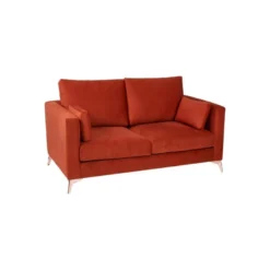 Canapé 2 Places Tissu/Bois Terracotta - LAOS