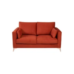 Canapé 2 Places Tissu/Bois Terracotta - LAOS -Promos Chesteris Boutique canape 17788723