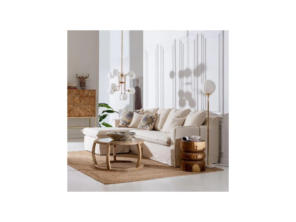 Canapé D'angle Gauche Tissu Beige - LINOU 2 Canapé D'angle Gauche Tissu Beige - LINOU – Image 2