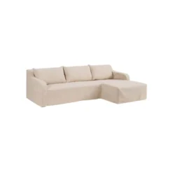Canapé D'angle Droit Tissu Beige - LINOU -Promos Chesteris Boutique canape 17788795