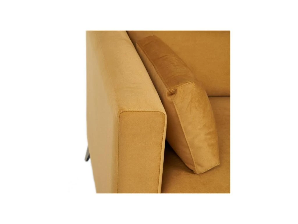 Canapé 3 Places Tissu/Bois Moutarde - LAOS 4 Canapé 3 Places Tissu/Bois Moutarde - LAOS – Image 4