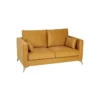 Canapé 2 Places Tissu/Bois Moutarde - LAOS