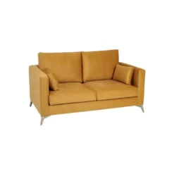 Canapé 2 Places Tissu/Bois Moutarde - LAOS