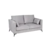 Canapé 2 Places Tissu/Bois Gris Clair - LAOS