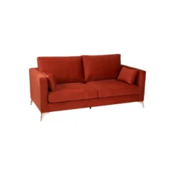 Canapé 3 Places Tissu/Bois Terracotta - LAOS