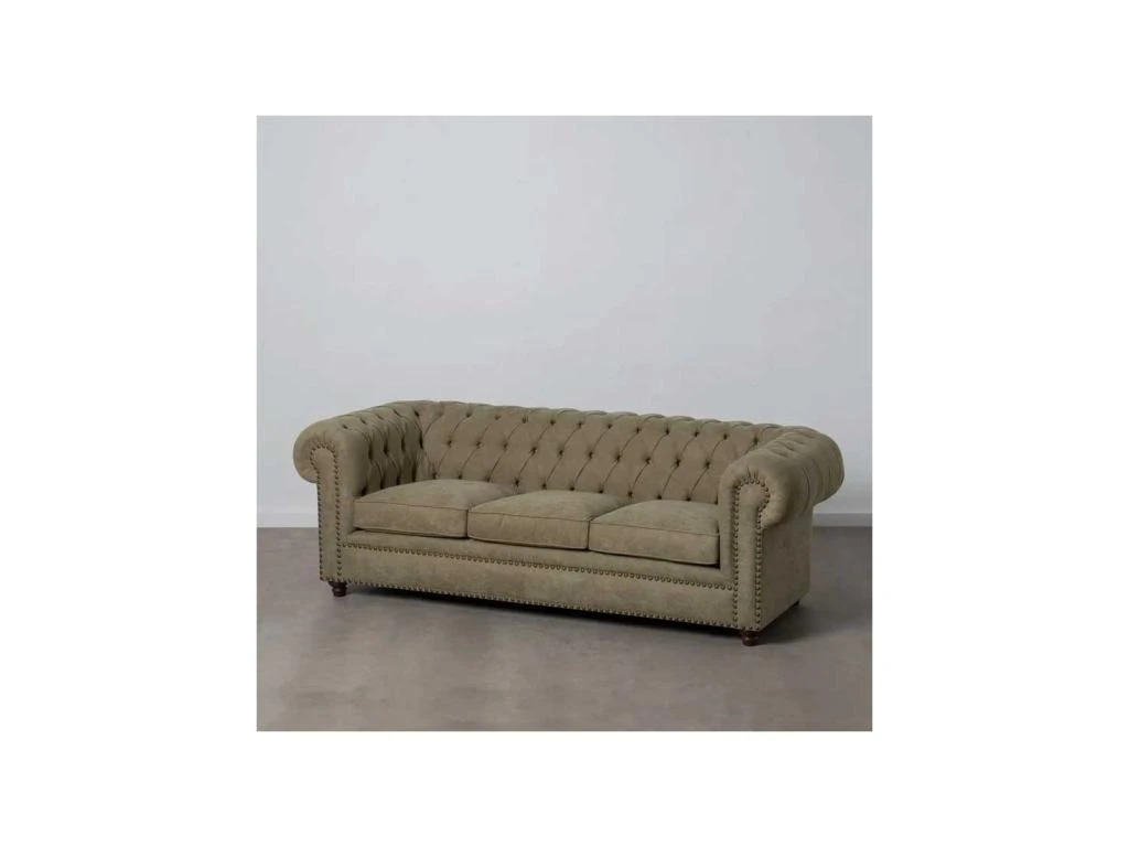 Canapé 3 Places Chesterfield Vert Olive - PAOLA 3 Canapé 3 Places Chesterfield Vert Olive - PAOLA – Image 3