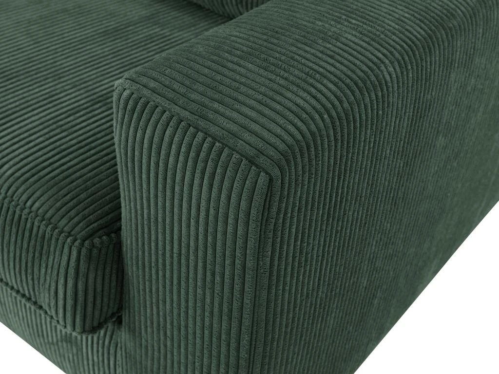 Grand Canapé D'angle Gauche En Velours Côtelé Vert MONDOVI 7 Grand Canapé D'angle Gauche En Velours Côtelé Vert MONDOVI – Image 7