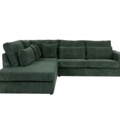 Grand Canapé D'angle Gauche En Velours Côtelé Vert MONDOVI 12 Grand Canapé D'angle Gauche En Velours Côtelé Vert MONDOVI -Promos Chesteris Boutique canape 17805655