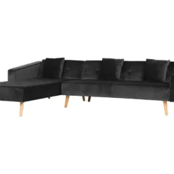 Canapé Angle à Droite - Vadso - Velours, Noir -Promos Chesteris Boutique canape 17940801