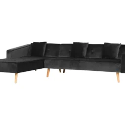 Canapé Angle à Droite - Vadso - Velours, Noir -Promos Chesteris Boutique canape 17940803