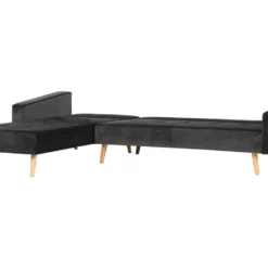 Canapé Angle à Droite - Vadso - Velours, Noir -Promos Chesteris Boutique canape 17940805