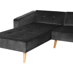 Canapé Angle à Droite - Vadso - Velours, Noir -Promos Chesteris Boutique canape 17940809