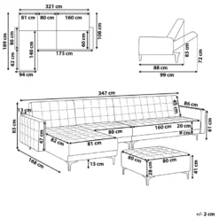 Canapé Angle Droit Convertible En Velours Bleu Paon 5 Places Avec Pouf ABERDEEN 11 Canapé Angle Droit Convertible En Velours Bleu Paon 5 Places Avec Pouf ABERDEEN -Promos Chesteris Boutique canape 17985961
