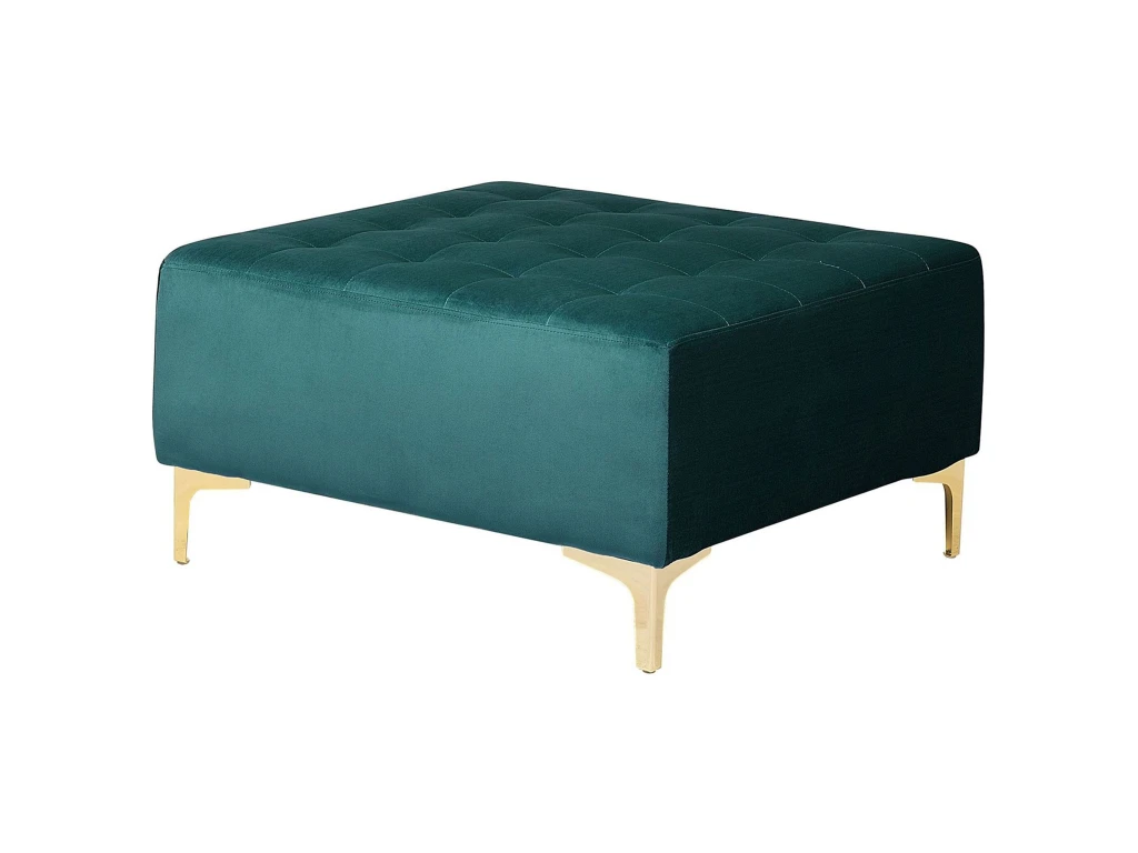 Canapé Angle Droit Convertible En Velours Bleu Paon 5 Places Avec Pouf ABERDEEN 8 Canapé Angle Droit Convertible En Velours Bleu Paon 5 Places Avec Pouf ABERDEEN – Image 8