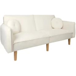 Canapé Convertible En Tissu Bouclette