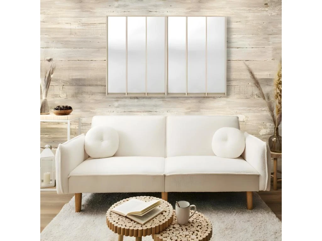 Canapé Convertible En Tissu Bouclette 2 Canapé Convertible En Tissu Bouclette – Image 2