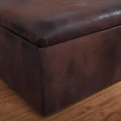 Canapé Modulable En Microfibre Aspect Cuir Vieilli DALLAS - Marron -Promos Chesteris Boutique canape 180898