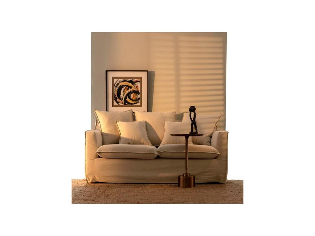 Canapé 3 Places Tissu Beige N°3 - LINOU 2 Canapé 3 Places Tissu Beige N°3 - LINOU – Image 2