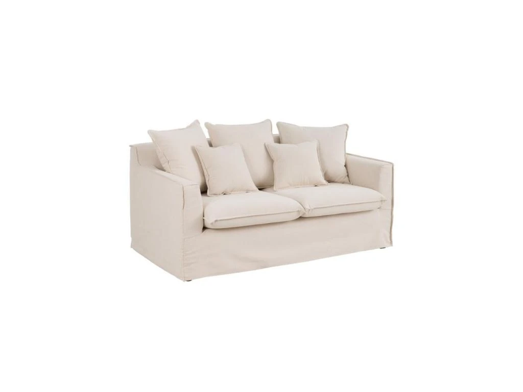 Canapé 3 Places Tissu Beige N°3 - LINOU 3 Canapé 3 Places Tissu Beige N°3 - LINOU – Image 3