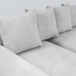 Canapé D'angle MODULA Angle Gauche Blanc Tissu Bouclette -Promos Chesteris Boutique canape 18117199