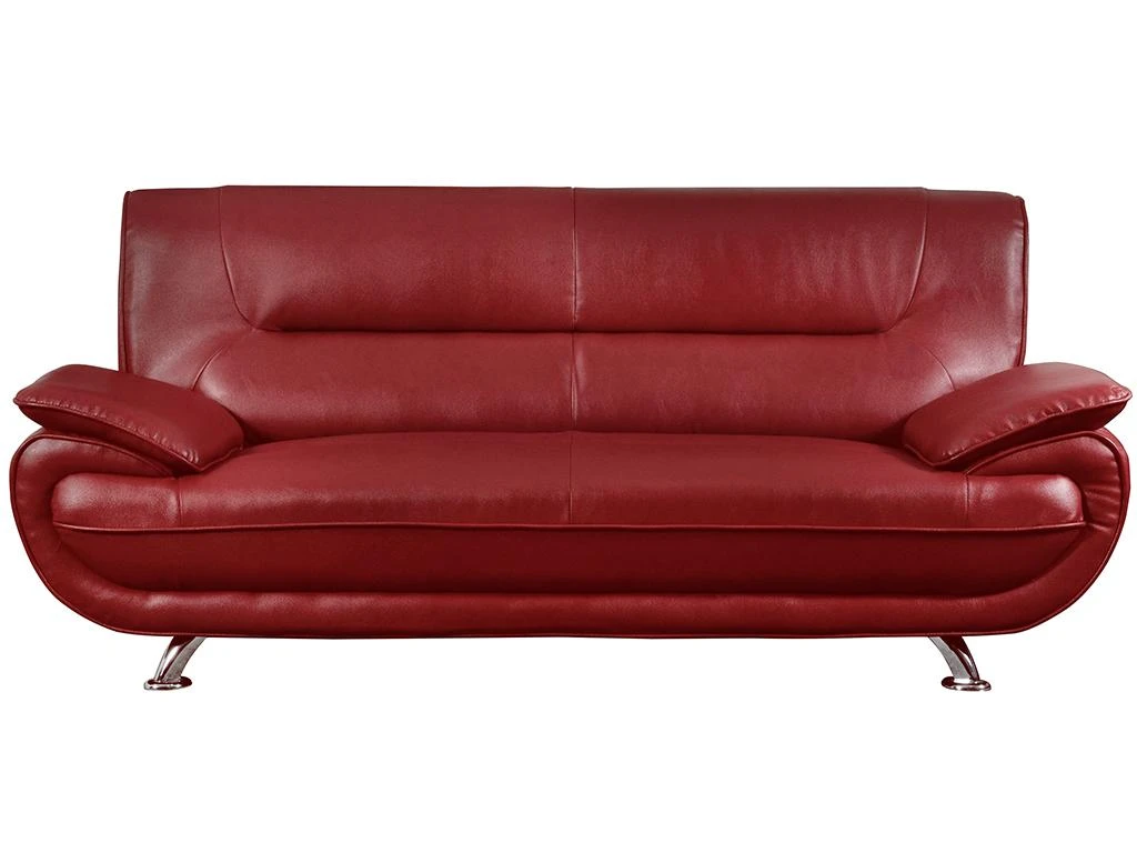 Canapé 3 Places En Simili NIGEL - Rouge 2 Canapé 3 Places En Simili NIGEL - Rouge – Image 2