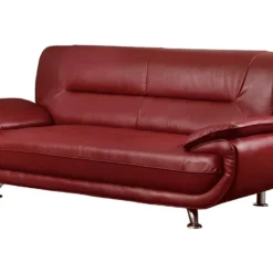 Canapé 3 Places En Simili NIGEL - Rouge